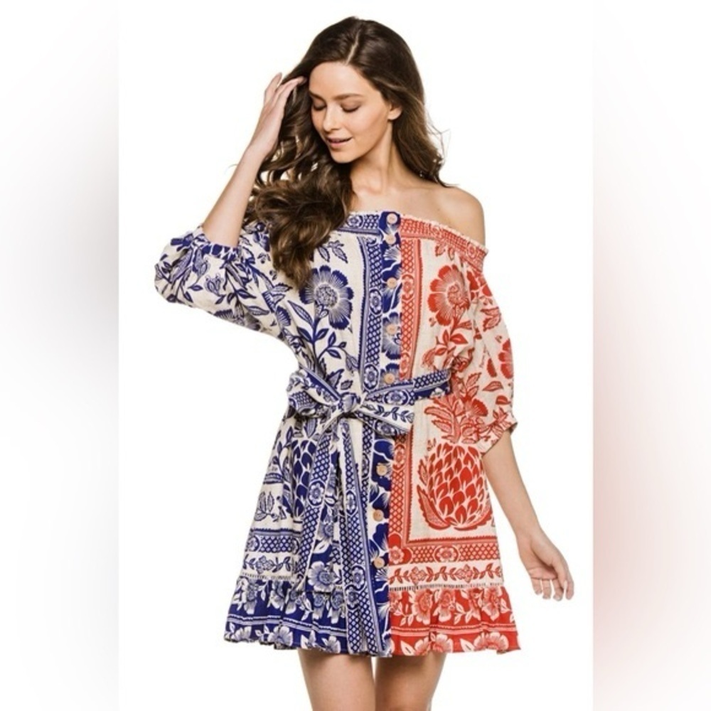 Farm Rio Mixed Pineapple Garden Mini Dress Small